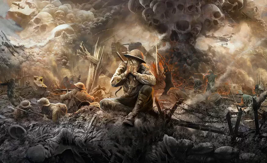 Illustration de la couverture de The Great War par Sabaton