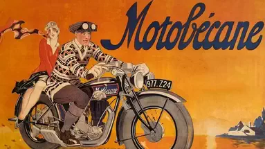 Affiche publicitaire pour Motobécane réalisée par Géo Ham