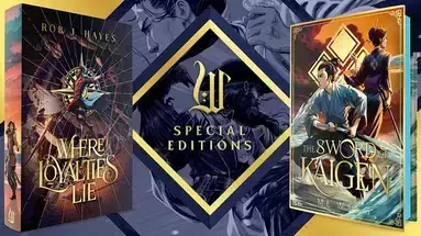  Les couvertures des livres, Where Loyalties Lie de Rob J. Hayes et The Sword of Kaigen de M.L. Wang réalisées par Tom Jilesen