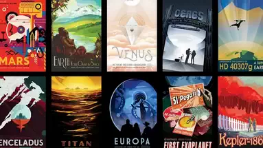 Les affiches de la série Visions of the Future réalisée par la NASA et le JPL