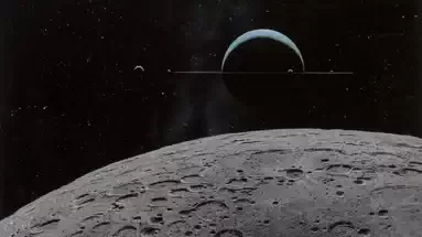 Uranus as seen from the Moon par Ron Miller