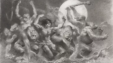 Tarzan at the Dum Dum par Frank Frazetta