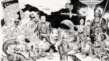 Isaac Asimov's Science-Fiction Magazine february 1980 (illustration) par Alex Schomburg